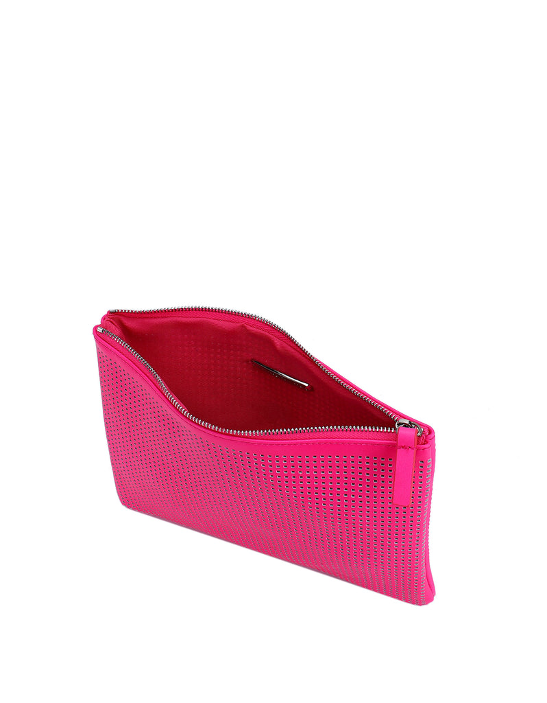 Cielle Medium Perforated Pouch Neon Pink