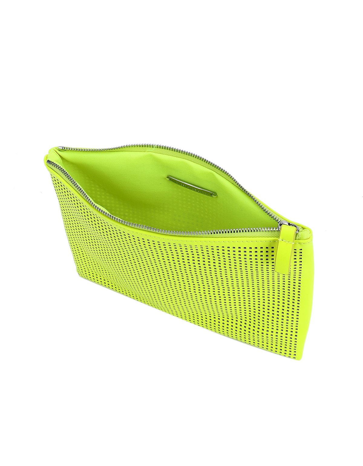 Cielle Medium Perforated Pouch Neon Yellow | Monserat De Lucca