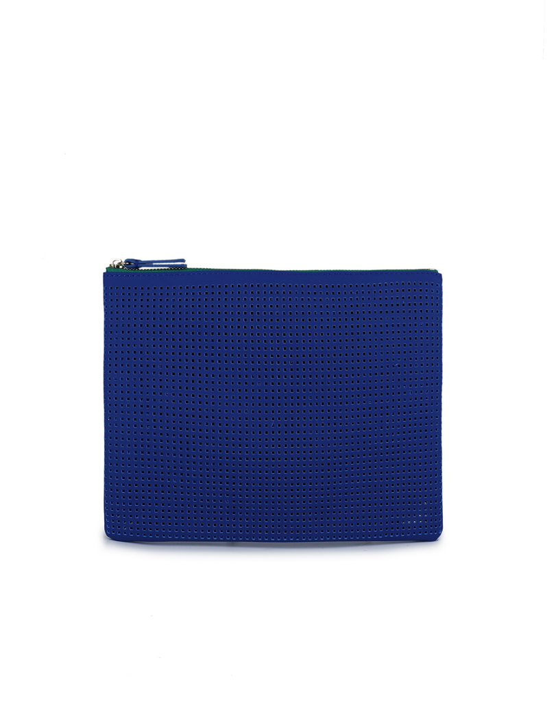 Cielle Medium Perforated Pouch Royal Blue