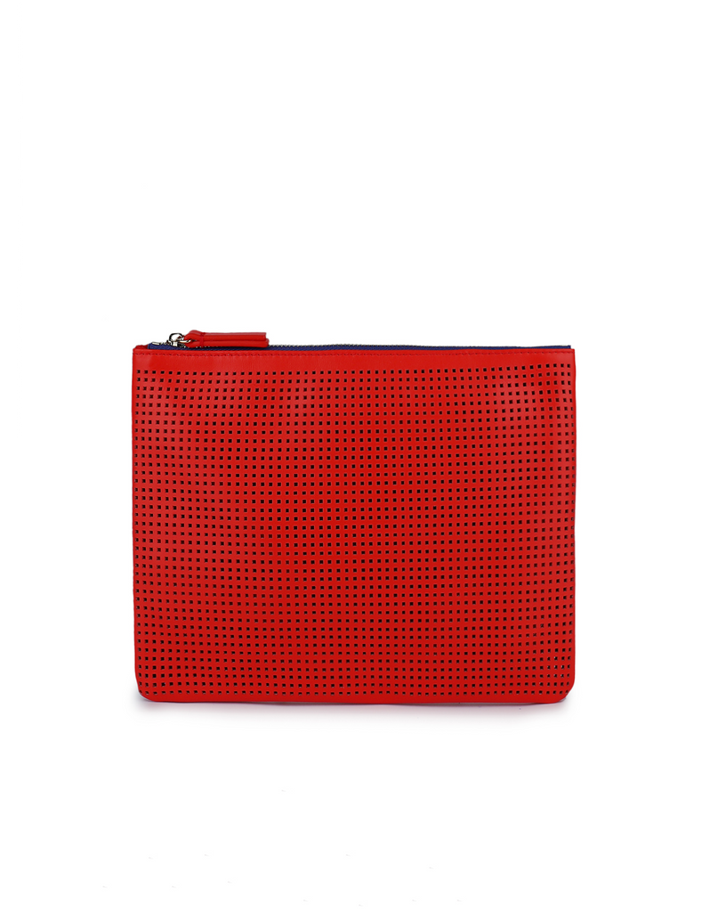 Cielle Medium Perforated Pouch Tropic Red