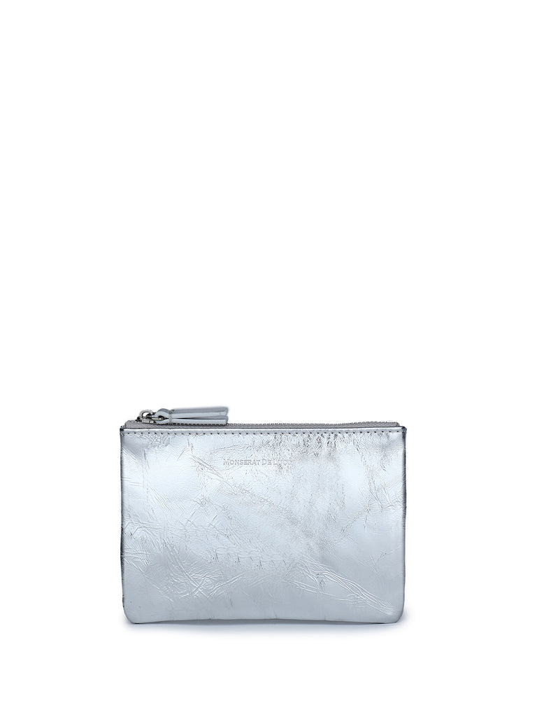 Cielle Small Pouch Crinkle Mirror Silver