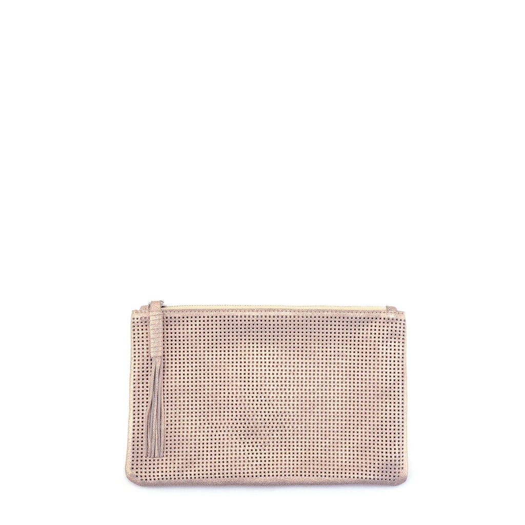Orado Perforated Shimmer Pouch Small Rose Gold