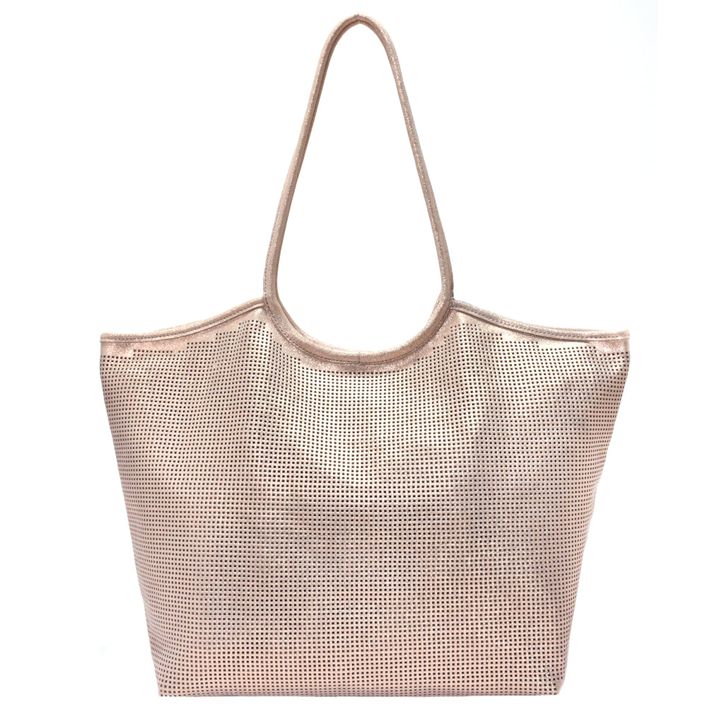 Rico Perforated Shimmer Tote Rose Gold