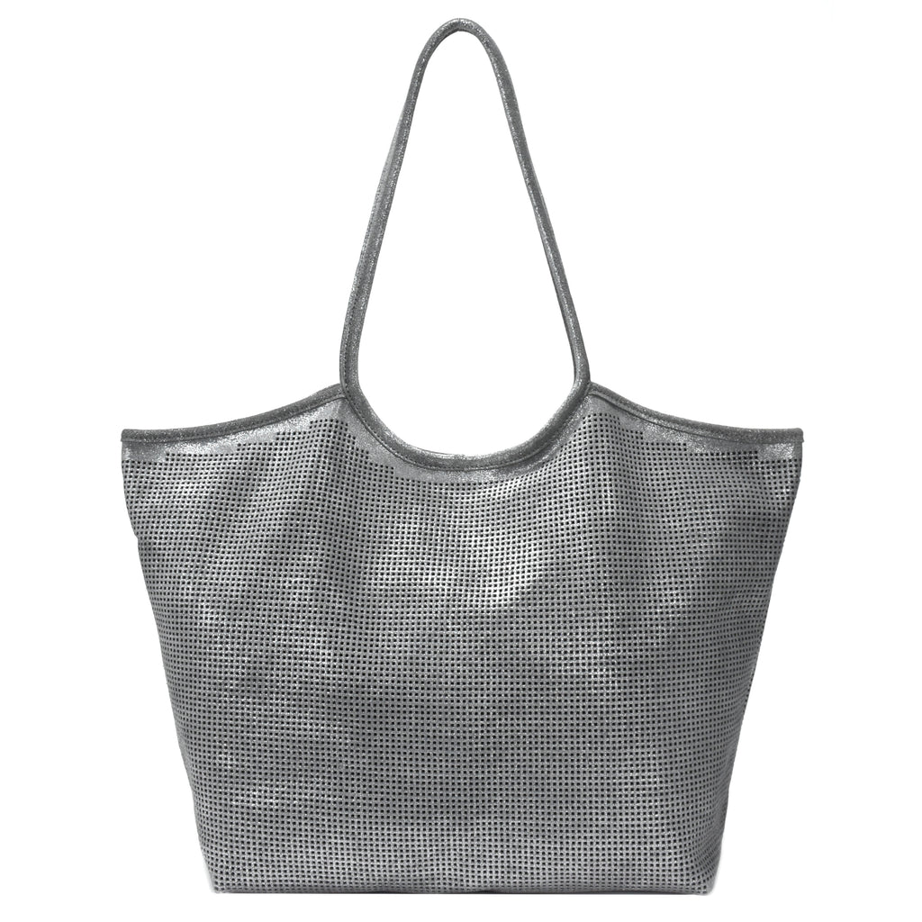 Rico Perforated Shimmer Tote Silver